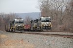 NS 4518 leads train 38G past a coal train on the siding